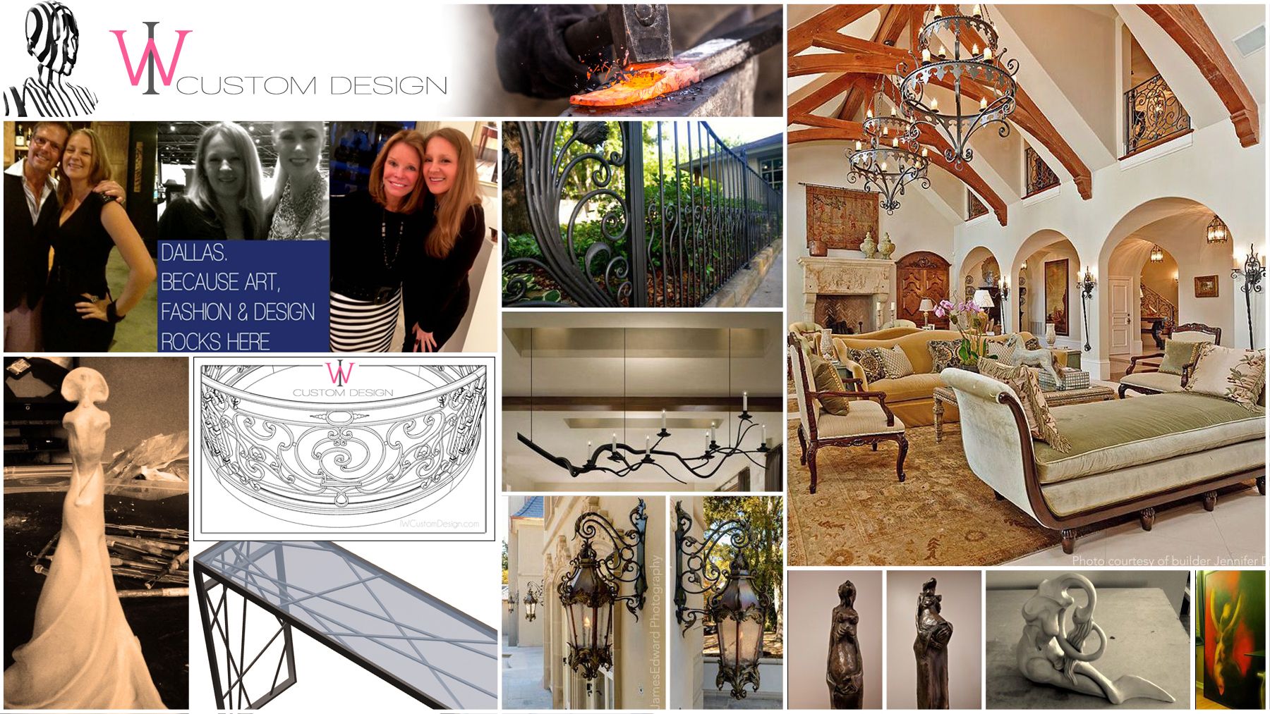 Art and Function: Sculpture, Paintings, Ornamental Ironwork and Lighting by Dallas artist and designer Izabela Wojcik.