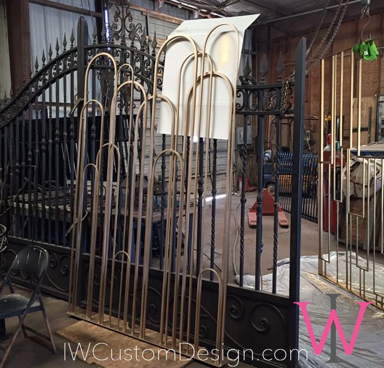 wrought iron art deco hotel decorative panels